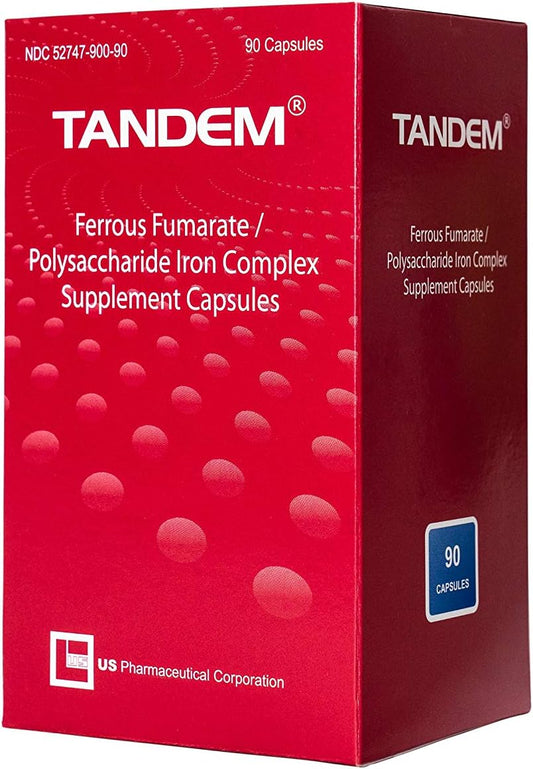 106 mg Elemental Iron Tandem Supplement - Easy-to-Swallow, High Tolerability, Odorless & Tasteless Formula