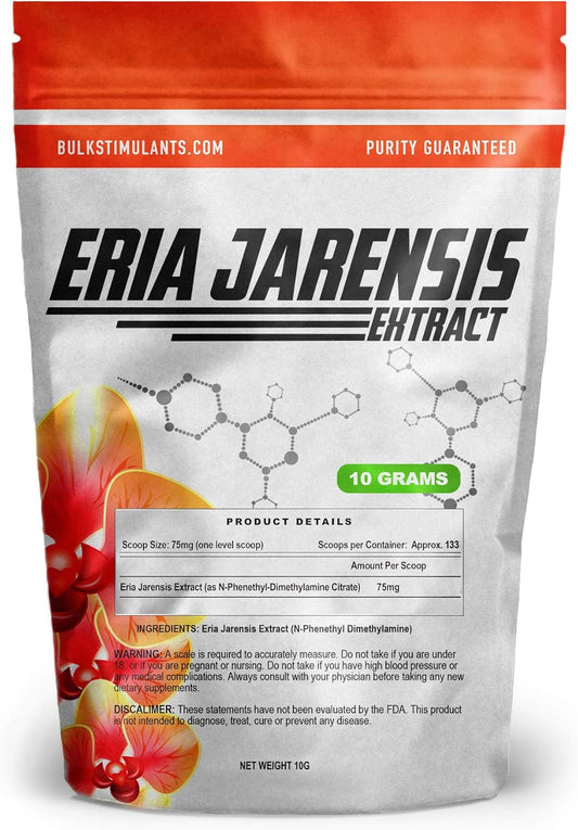 10g ERIA JARENSIS Extract Bulk Powder - 133 Servings - Pea Supplement for Focus and Energy - Nootropic Stimulant - Includes Scoop