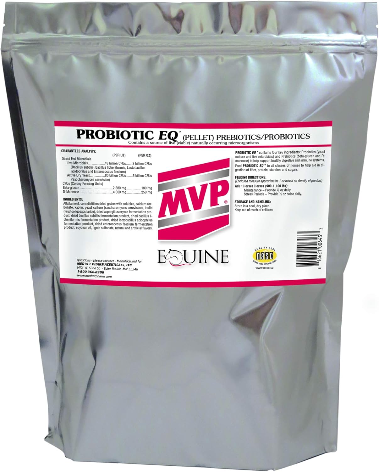 10lb MVP Probiotic EQ Supports Digestive Tract Health & Immune Function in Horses