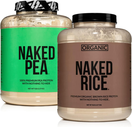 10LB Naked Nutrition Vegan Protein Bundle: Unflavored Pea and Organic Rice Protein Formula