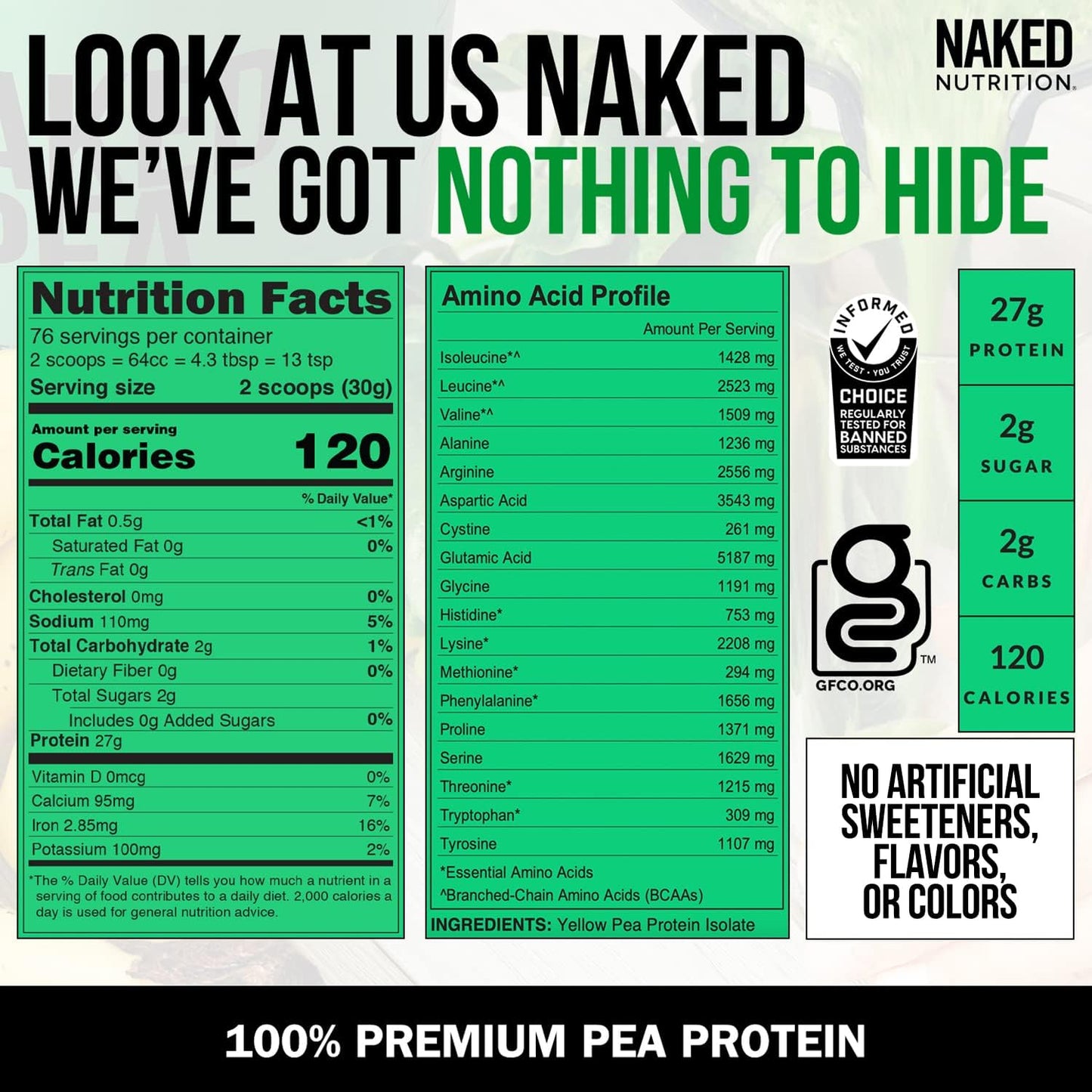 10LB Naked Nutrition Vegan Protein Bundle: Unflavored Pea and Organic Rice Protein Formula