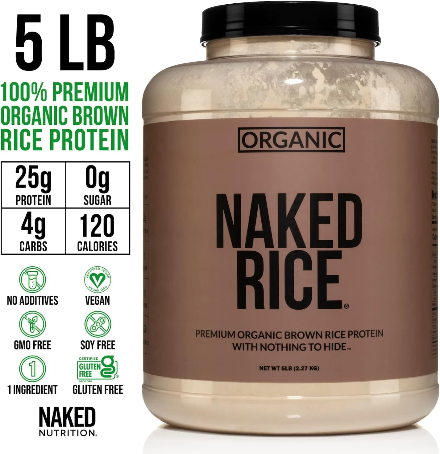 10LB Naked Nutrition Vegan Protein Bundle: Unflavored Pea and Organic Rice Protein Formula