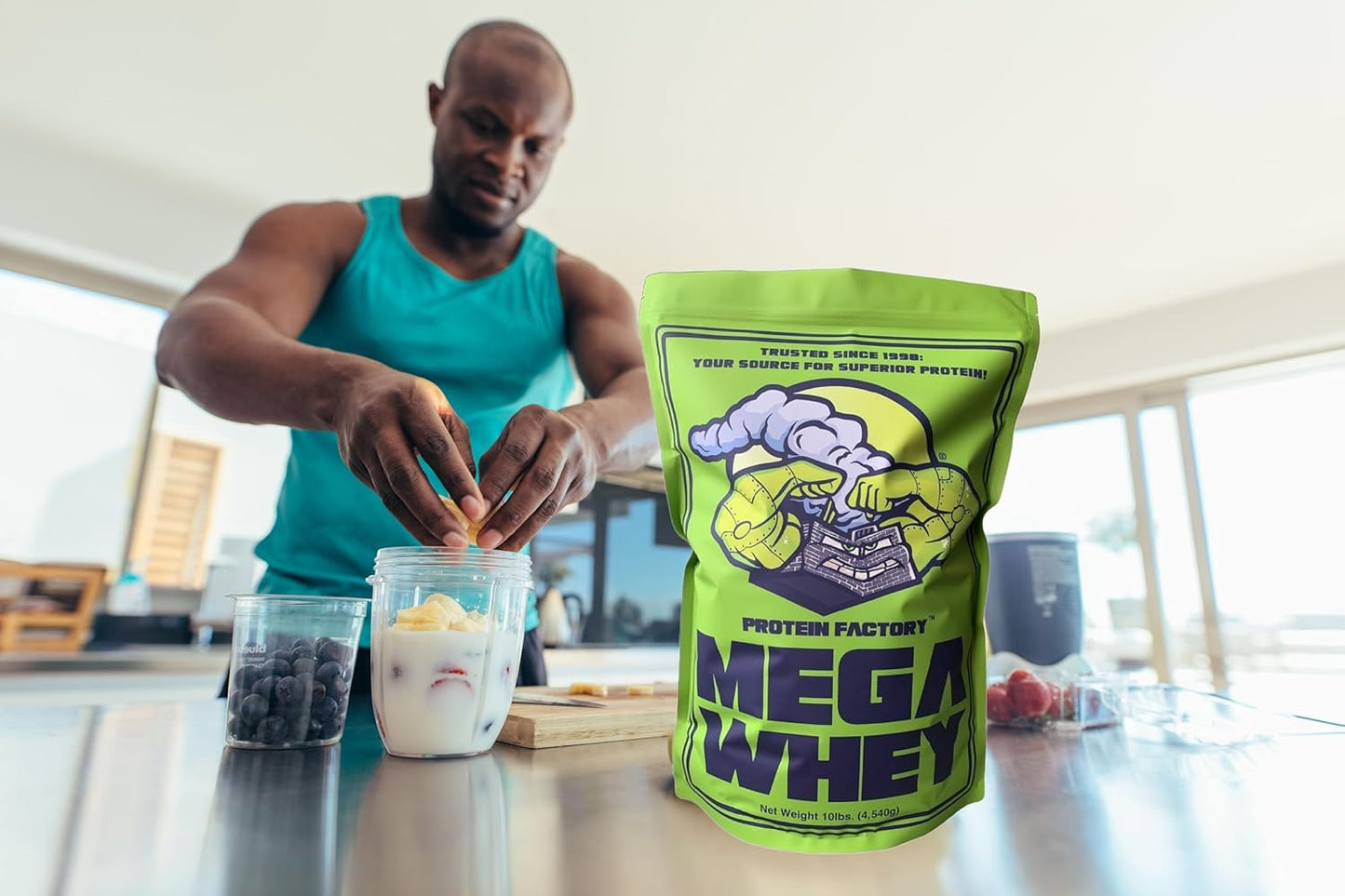 10lb Unflavored Whey Protein Powder - 25g Protein with BCAA & Glutamine - Low Fat, 140 Servings - Flavorless Supplement for Muscle Gain