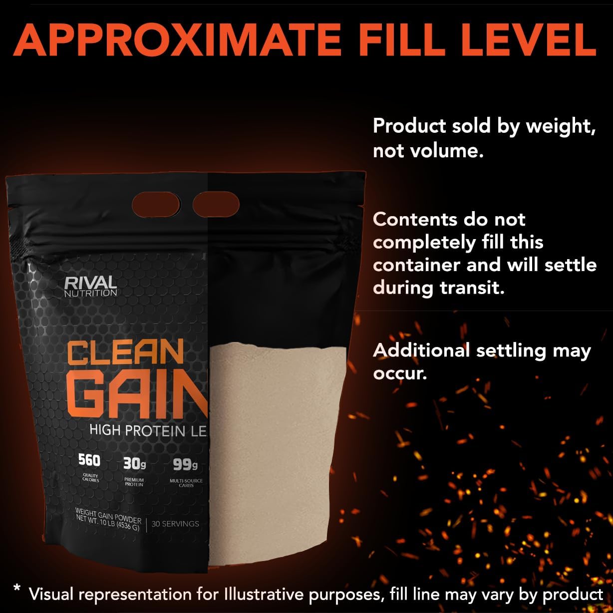10lbs Rival Nutrition Clean Gainer in Cinnamon Toast Cereal Flavor - High-Quality Protein Supplement