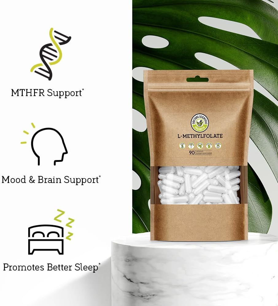 10mg DSO L Methylfolate Supplement - 90 Vegan Capsules - Active Folate for Homocysteine Control - Folic Acid Vitamin - Eco-Friendly Packaging