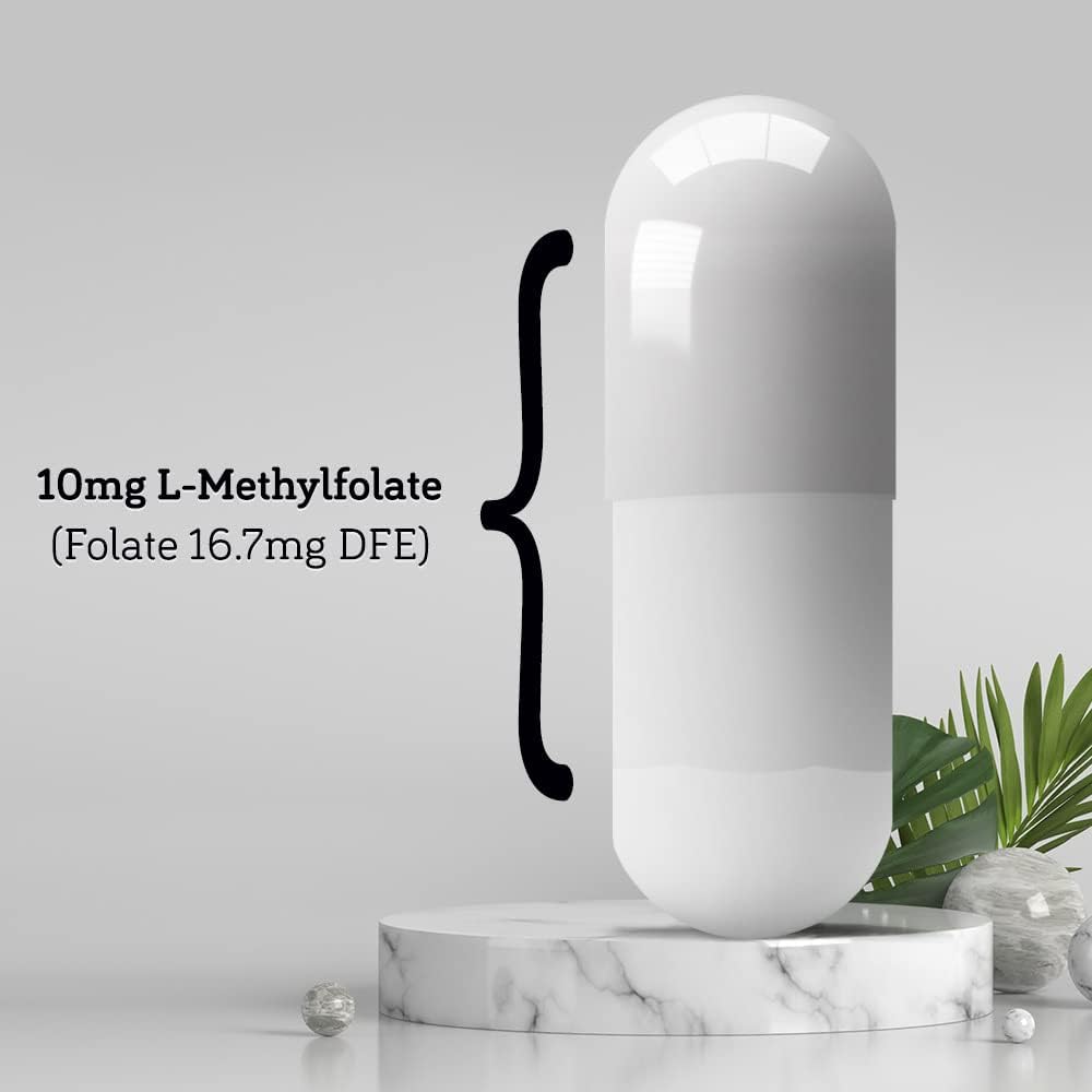 10mg DSO L Methylfolate Supplement - 90 Vegan Capsules - Active Folate for Homocysteine Control - Folic Acid Vitamin - Eco-Friendly Packaging
