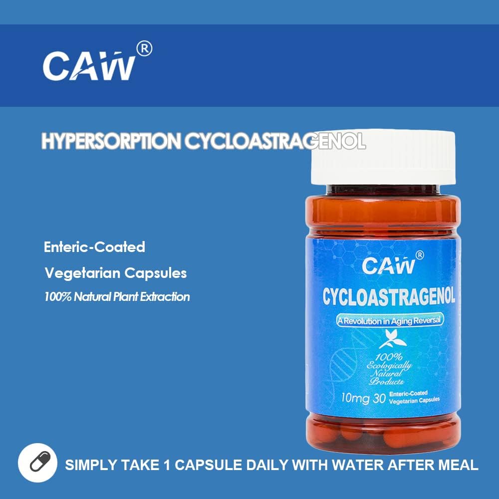 10mg Hypersorption Cycloastragenol Capsules x 90 - Telomere Lengthening & DNA Repair - Non-GMO, USA-Made, Vegetarian Formula - 3 Bottles