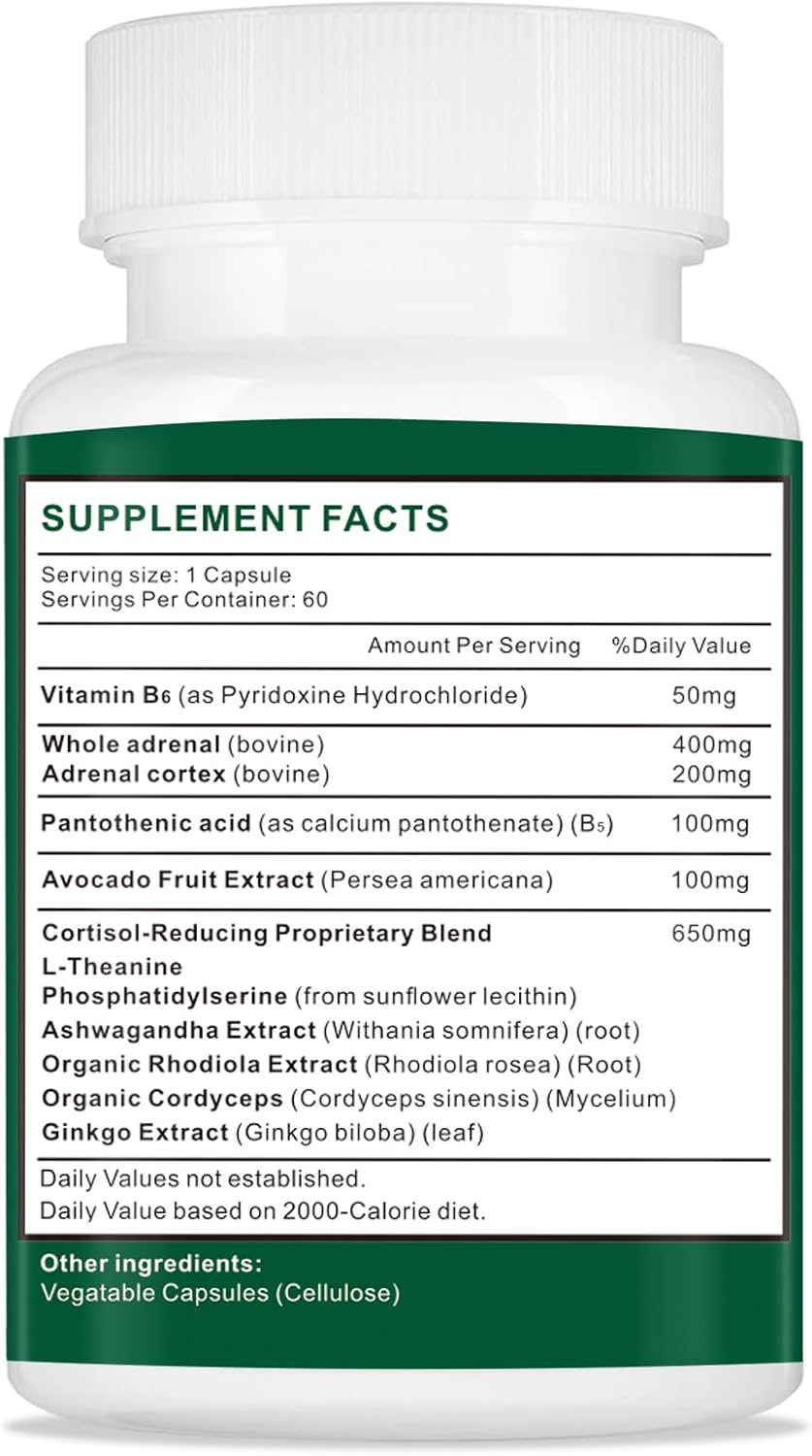 11-in-1 Adrenal Support Supplement with Ashwagandha - 180 Capsules for Healthy Adrenal Function, Energy, and Relaxation