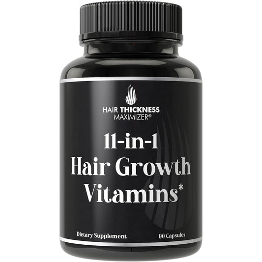 11-in-1 Hair Growth Vitamins with Biotin & Saw Palmetto - Vegan Hair Strength Supplement for Thicker Hair