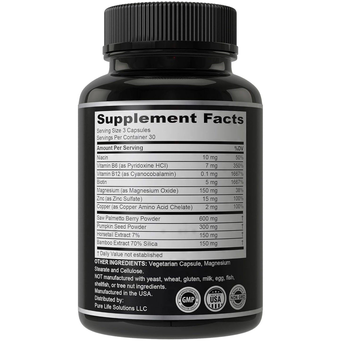 11-in-1 Hair Growth Vitamins with Biotin & Saw Palmetto - Vegan Hair Strength Supplement for Thicker Hair
