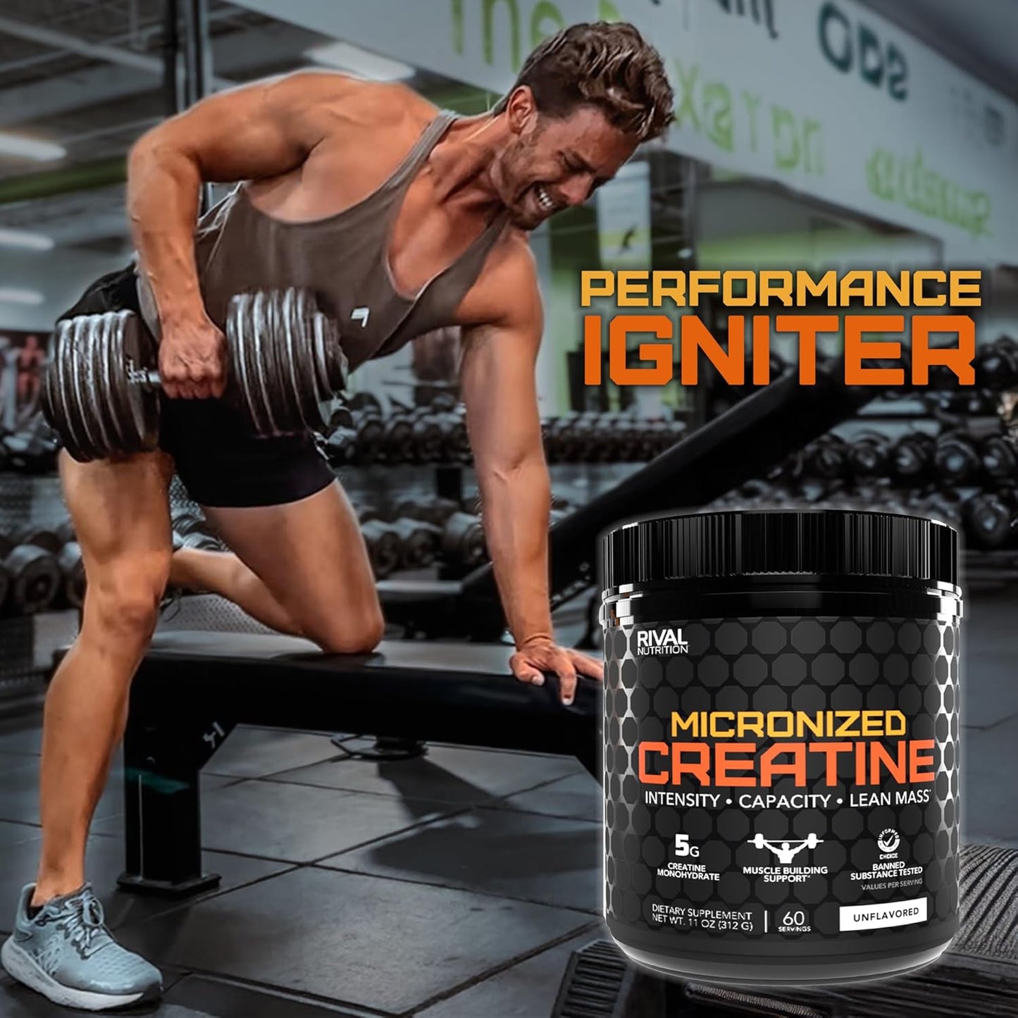 11 oz. Unflavored Rival Nutrition Micronized Creatine Powder