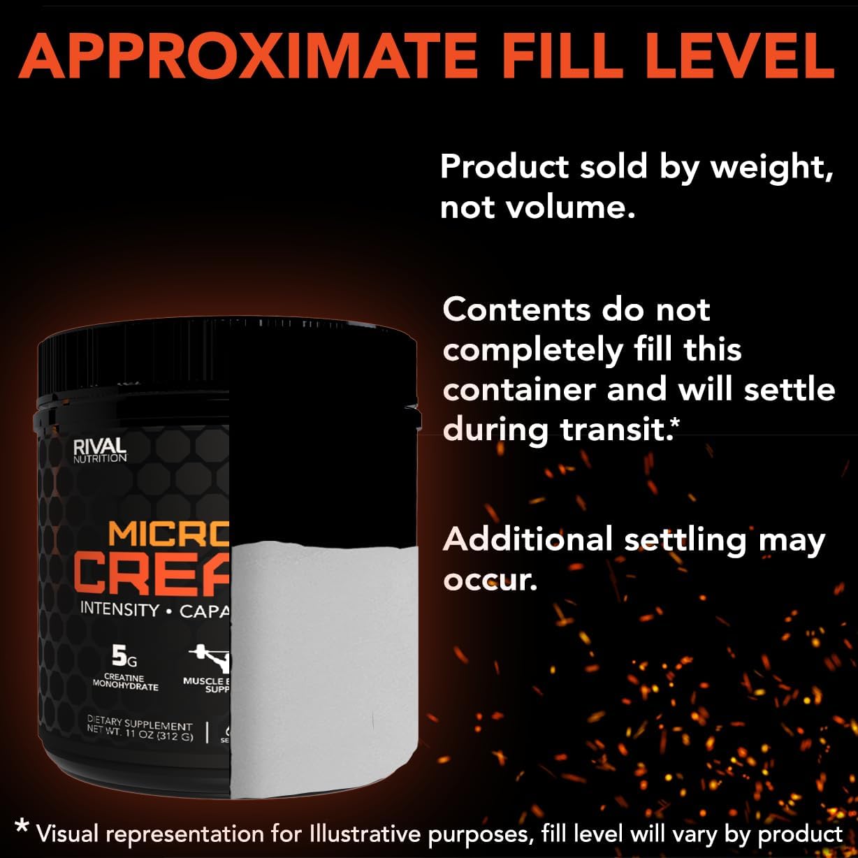 11 oz. Unflavored Rival Nutrition Micronized Creatine Powder