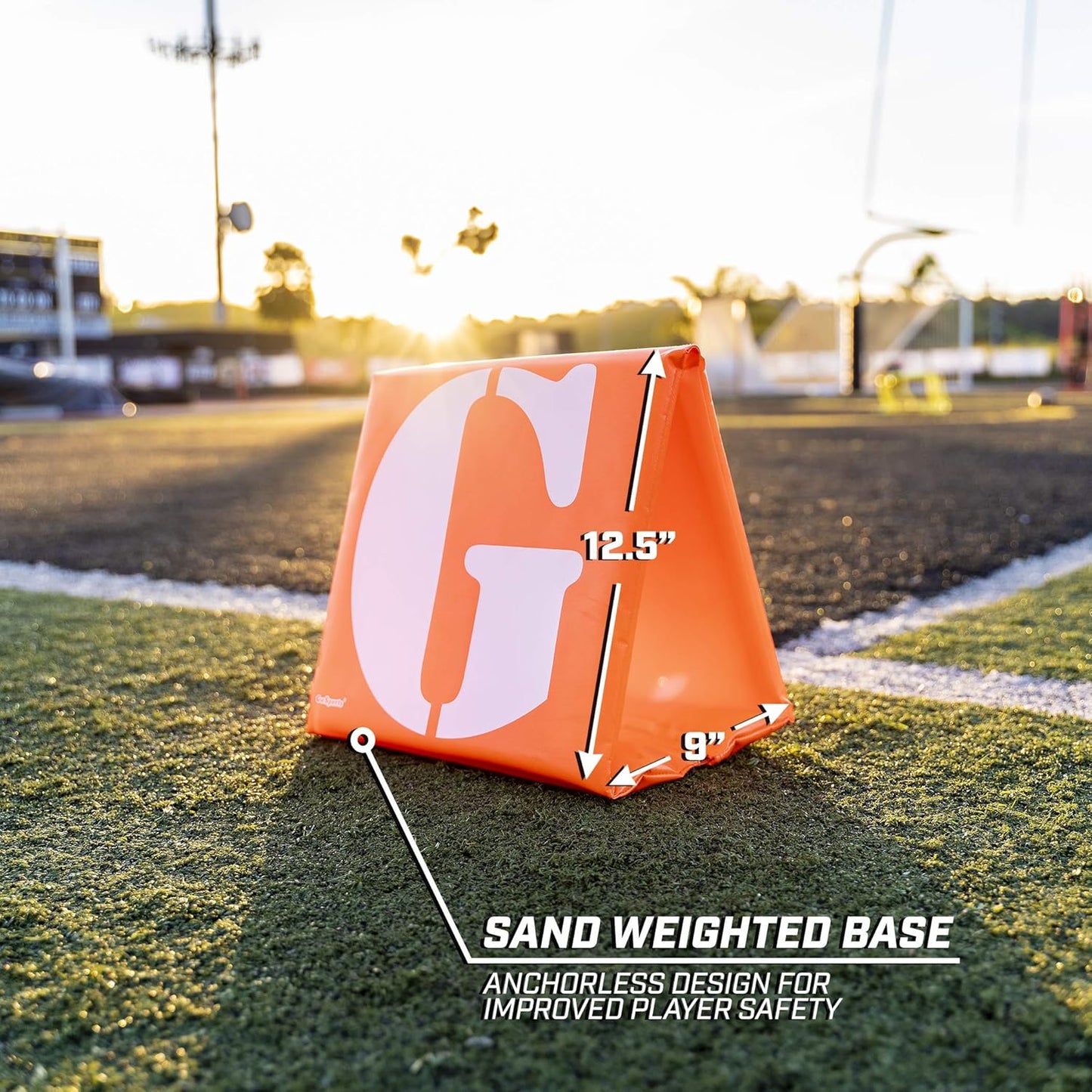 11-Piece Set of GoSports Football Field Yard Line Markers with Portable Carrying Case for High Visibility