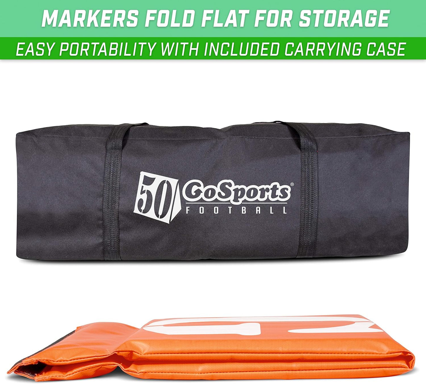 11-Piece Set of GoSports Football Field Yard Line Markers with Portable Carrying Case for High Visibility