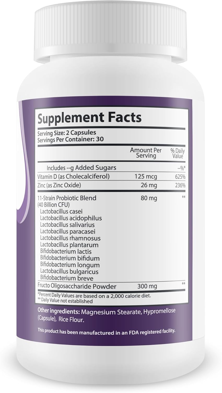 11 Premium Probiotic Strains for Acid Reflux Relief - Gut Health Support for Natural GERD Relief - Probiotic Supplement for Heartburn