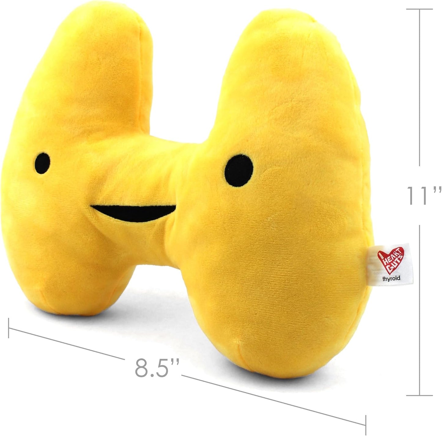 11" Thyroid Plush Toy - Thyroid Surgery Recovery Gift - Hypothyroid Support Pillow - I Heart Guts Thyroid Plush