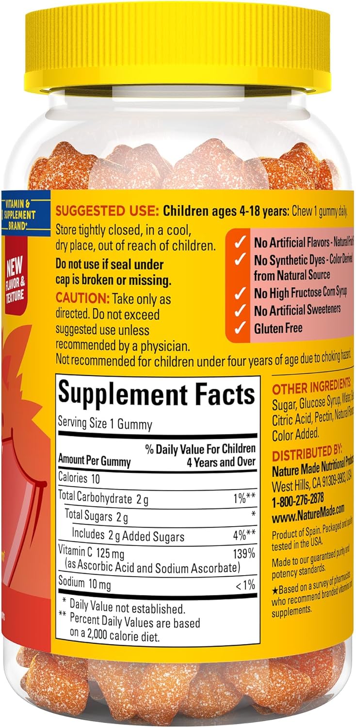 110 Nature Made Kids First Vitamin C Gummies for Immune Support, 110 Day Supply