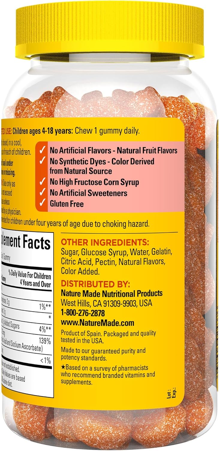 110 Nature Made Kids First Vitamin C Gummies for Immune Support, 110 Day Supply