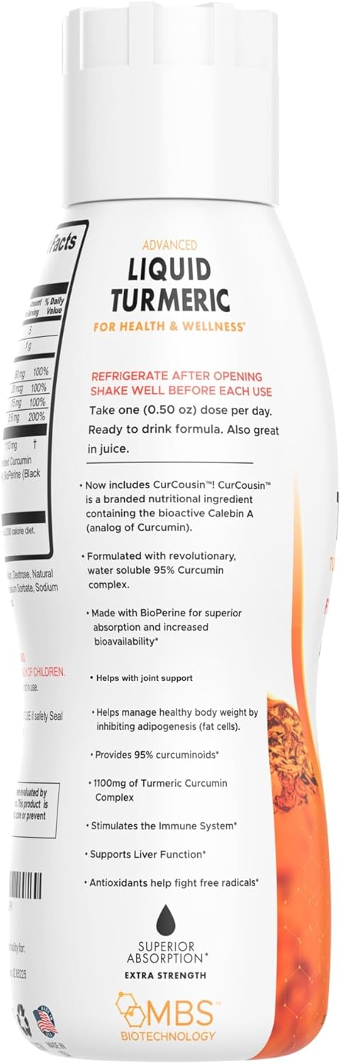 1100mg Turmeric Curcumin with Bioperine for Joint Support - Enhanced Absorption with Vitamins C, D3, E, and B2 - 35 Servings