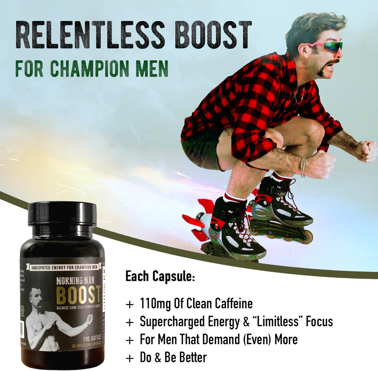 110mg Caffeine Pills with Green Tea Extract for Energy & Focus - Pre Workout Supplement with White Willow Bark - 30 Capsules, Gluten Free & Vegan
