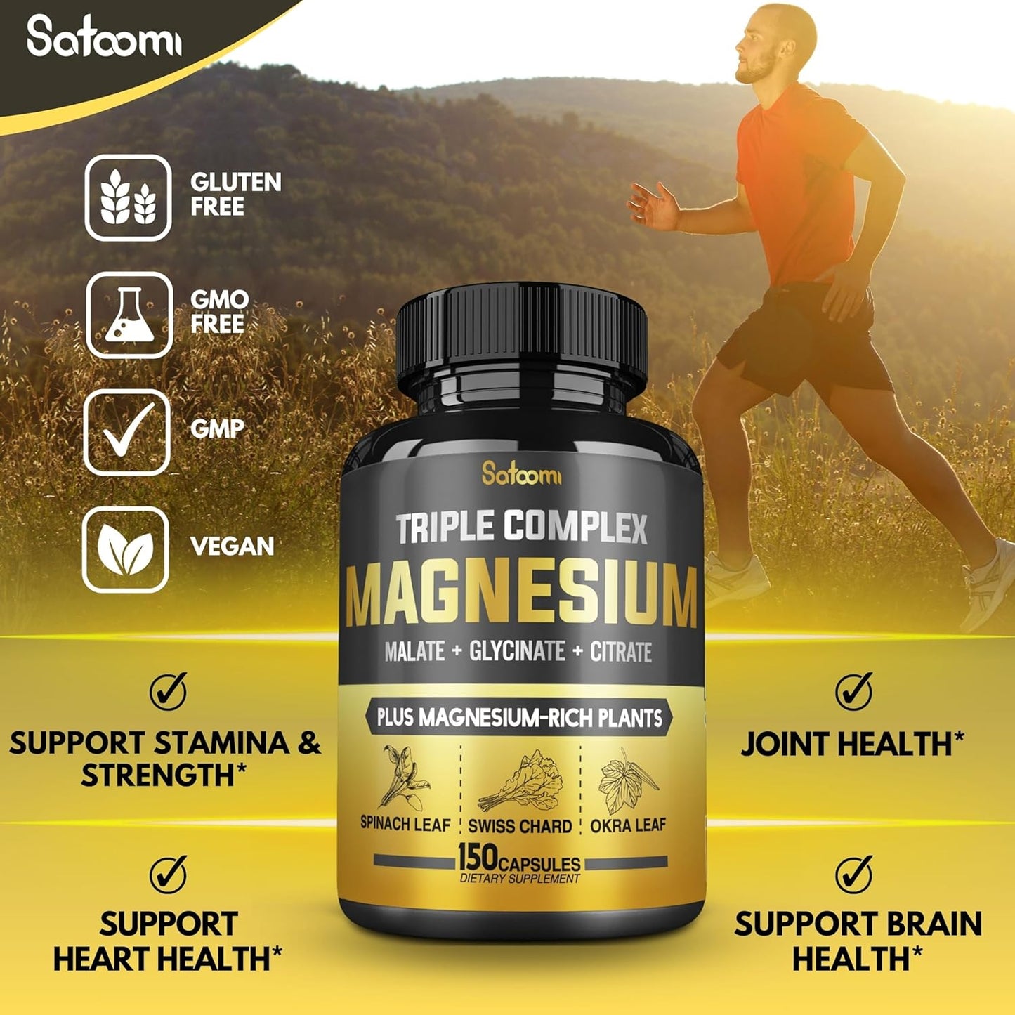 11in1 Magnesium Complex Capsules - 15500 mg - Muscle, Joint, Heart & Digestive Support - 150 Count
