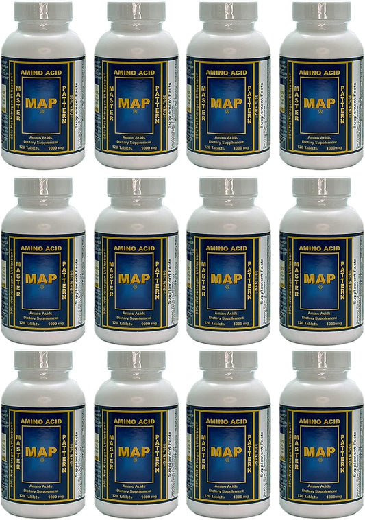 12 Bottles of MAP Master Amino Acid Pattern 120 Tablets 99% Net Nitrogen Utilization