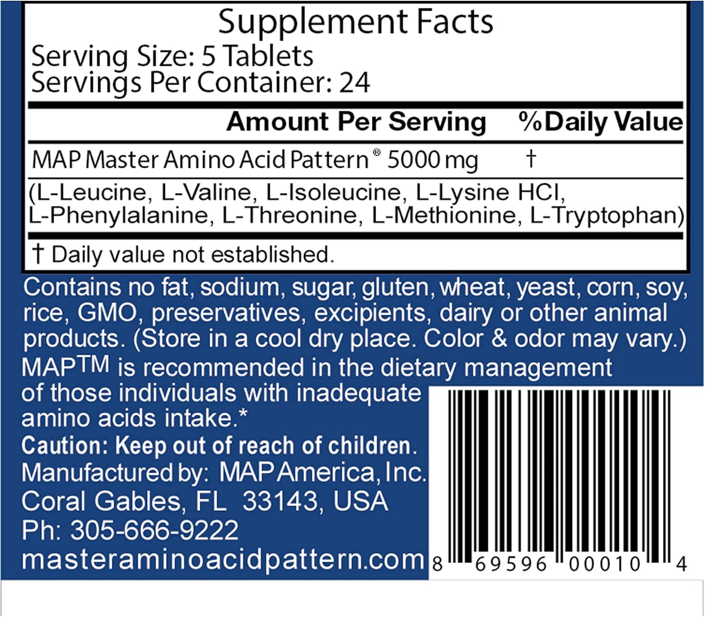 12 Bottles of MAP Master Amino Acid Pattern 120 Tablets 99% Net Nitrogen Utilization