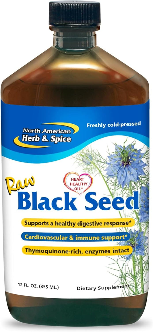 12 fl oz Black Seed Oil with Oreganol P73 & Rosemary Oil for Digestive & Immune Support - Non-GMO - 72 Servings