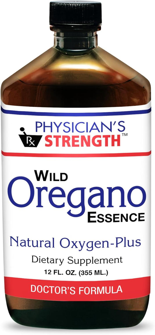 12 fl oz Physician's Strength Wild Oregano Essence Hydrosol - Supports Oxygen Levels - Non-GMO & Chemical Free - 12 Servings