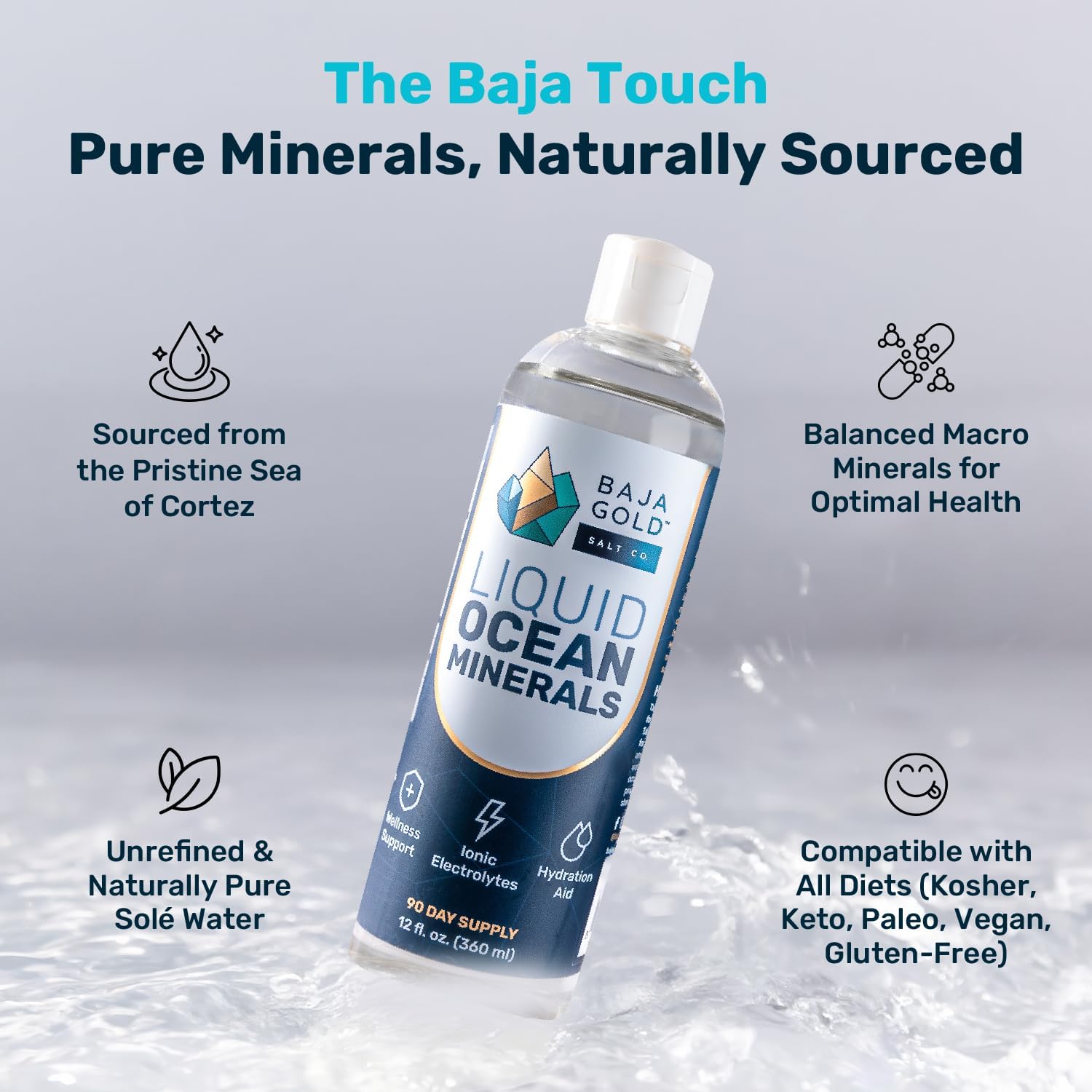 12 Fl. Oz. Refill of Baja Gold Liquid Ocean Minerals