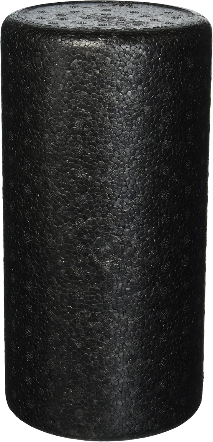 12-Inch Black High Density Foam Roller by JFIT for Deep Tissue Muscle Massage and Recovery