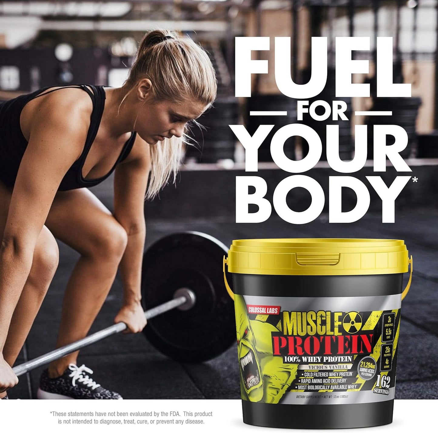 12 lbs of Chocolate Whey Protein Powder by COLOSSAL LABS - Cold Filtered, 25g Protein, 6.6g BCAAs - Packaging May Vary