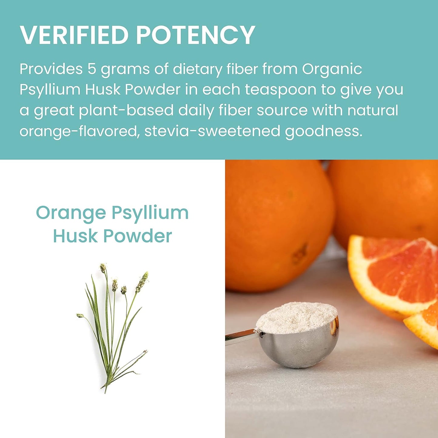 12 oz Himalaya Orange Psyllium Husk Powder for Digestive Support - Vegan, Gluten Free, Sugar Free, Easy-to-Mix Fiber Supplement