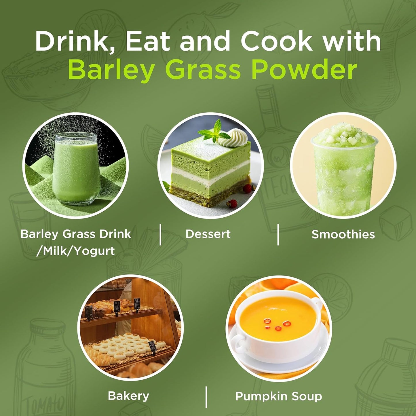 12 oz Hudetex Barley Grass Juice Powder - Pure Wheatgrass Powder for Cardiovascular, Liver & Digestive Health - Vegan & Sugar-Free