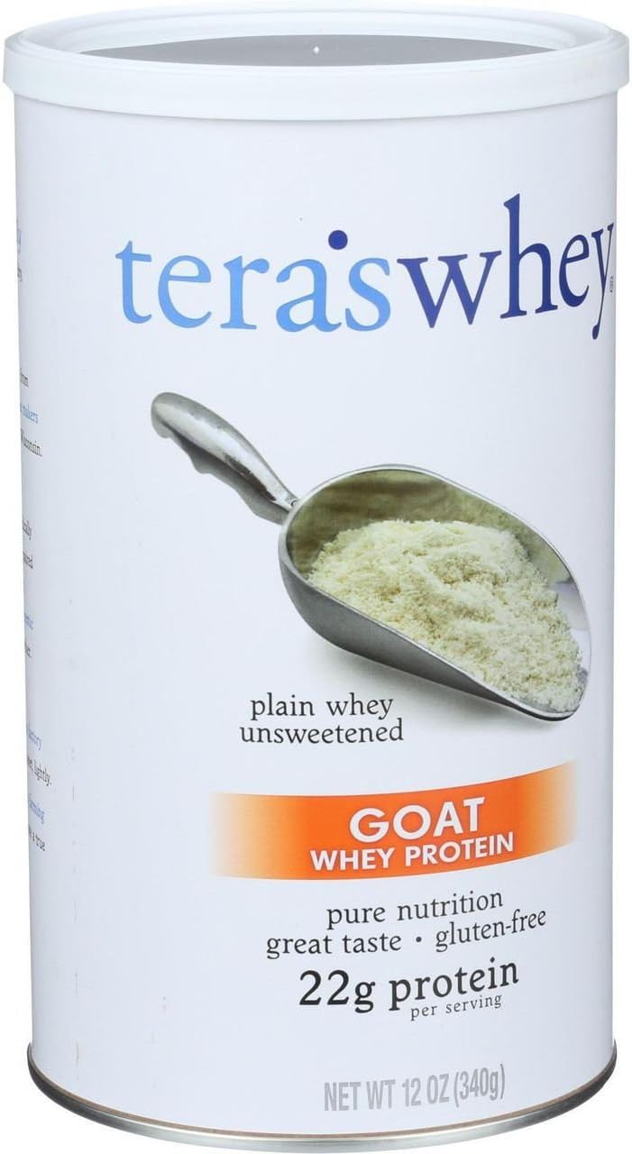 12 oz Plain tera's Goat Whey Protein - Natural Source of Protein for Muscle Recovery and Growth