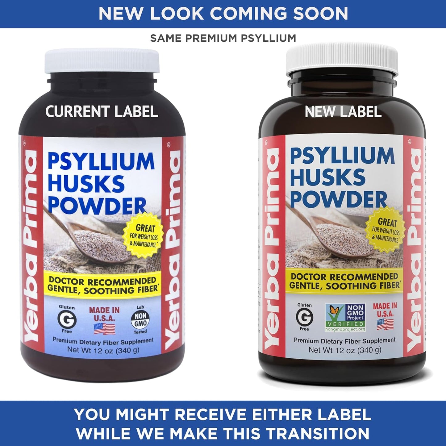 12 oz Yerba Prima Psyllium Husks Fiber Powder for Colon Cleanse and Gut Health - Vegan, Non-GMO, Gluten Free