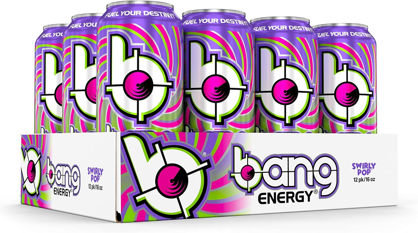 12-Pack Bang Energy Swirly Pop Sugar-Free Energy Drink 16 oz
