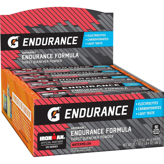12-Pack Gatorade Endurance Powder, Watermelon Flavor with Electrolytes - 1.72 Ounce