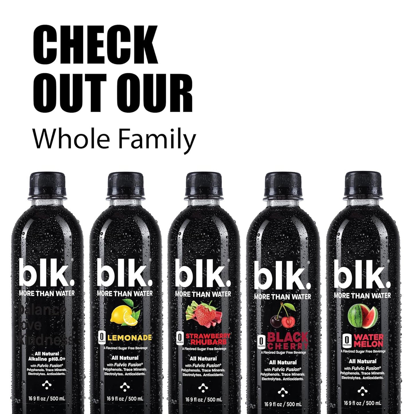 12 Pack of blk. Alkaline Watermelon Water, 500 mL Each, pH 8, Fulvic & Humic Acid, Trace Minerals, Electrolytes for Cell Hydration & Repair