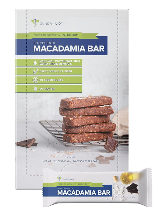 12 Pack of Gundry MD Macadamia Nut Bars with Rich Polyphenols