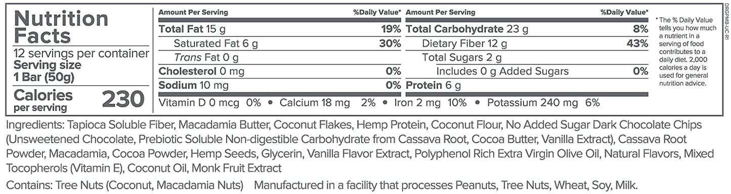 12 Pack of Gundry MD Macadamia Nut Bars with Rich Polyphenols