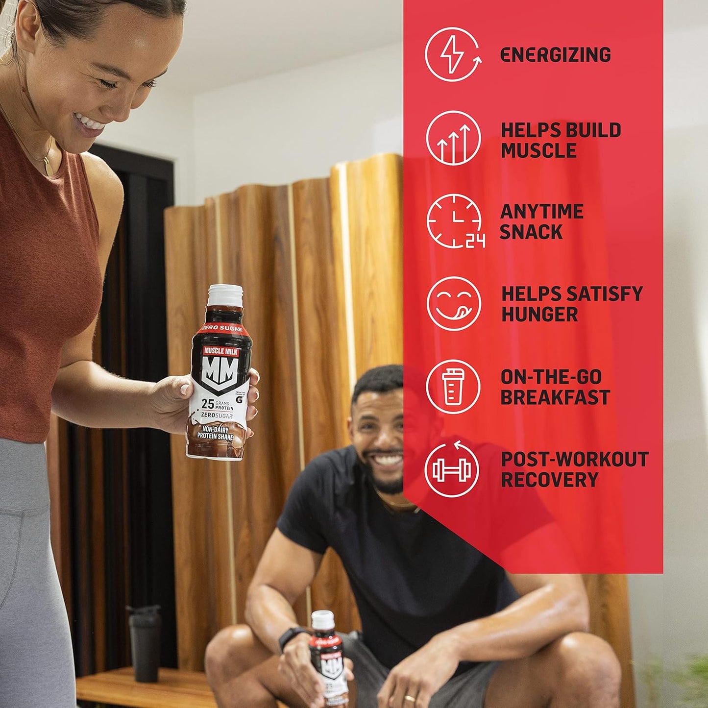 12 Pack of Muscle Milk Genuine Protein Shake, Vanilla Creme Flavor, 25g Protein, Zero Sugar, Calcium, Vitamins, 5g Fiber, Energizing Snack for Workout Recovery