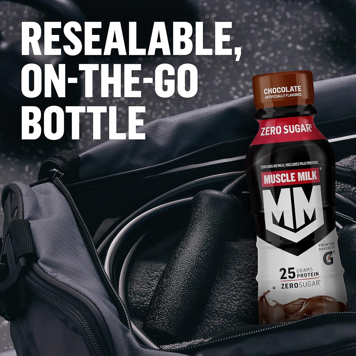 12 Pack of Muscle Milk Genuine Protein Shake, Vanilla Creme Flavor, 25g Protein, Zero Sugar, Calcium, Vitamins, 5g Fiber, Energizing Snack for Workout Recovery