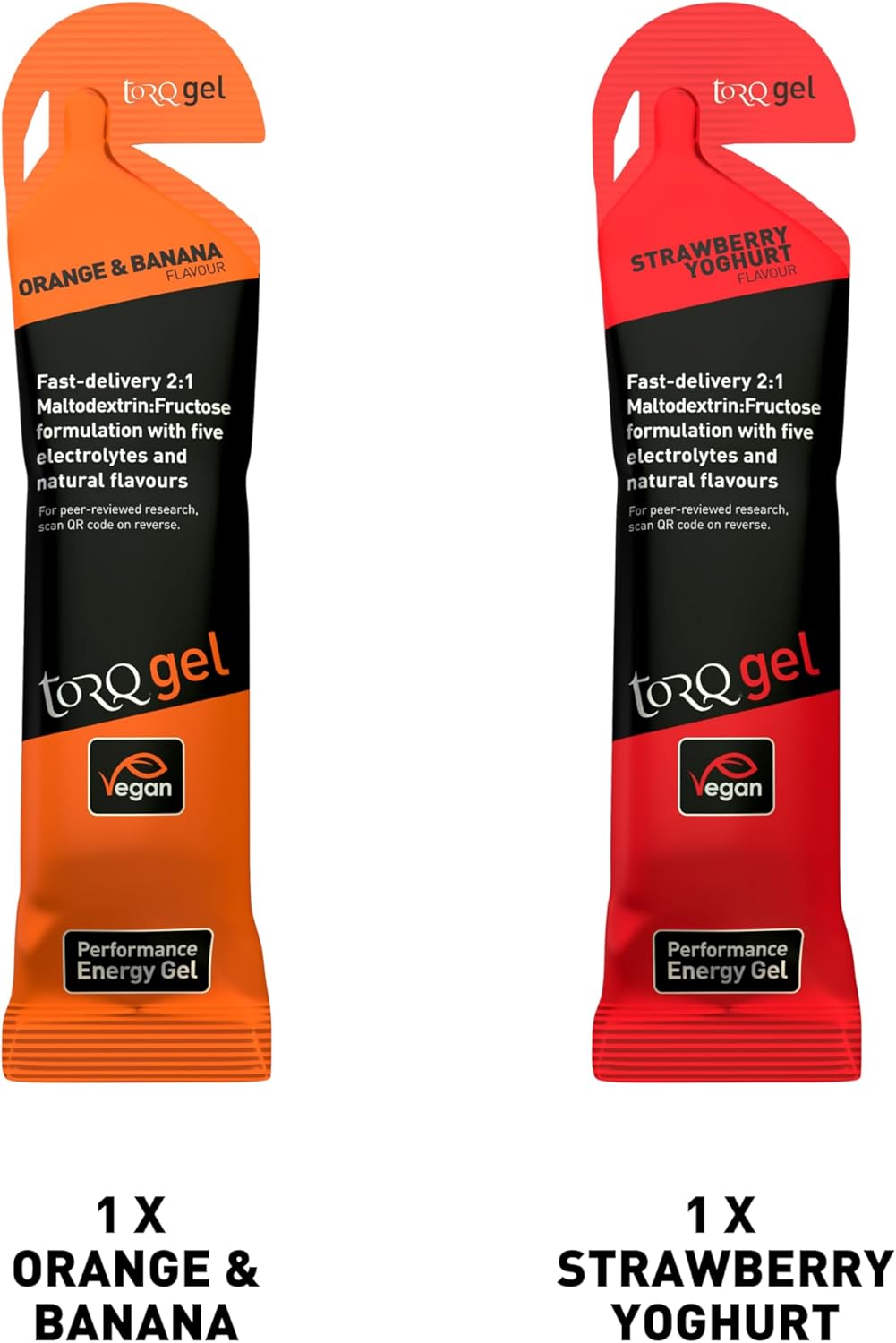 12-Pack Torq Energy Gel Sample: Natural & Vegan Running/Cycling/Sports Gels - Quick Release Energy with 30g Carbohydrates