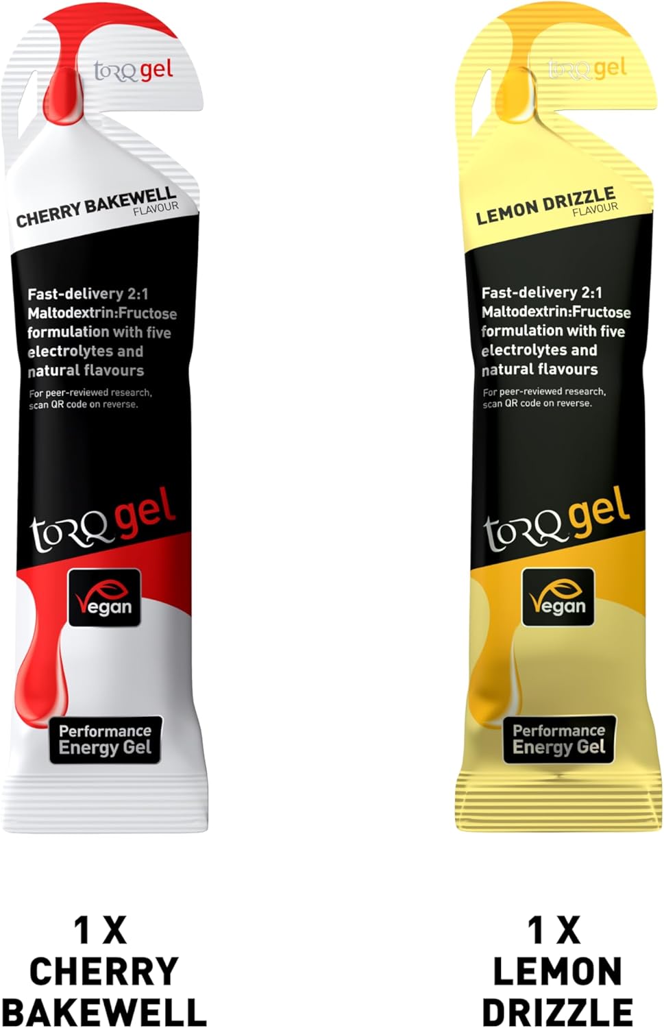 12-Pack Torq Energy Gel Sample: Natural & Vegan Running/Cycling/Sports Gels - Quick Release Energy with 30g Carbohydrates