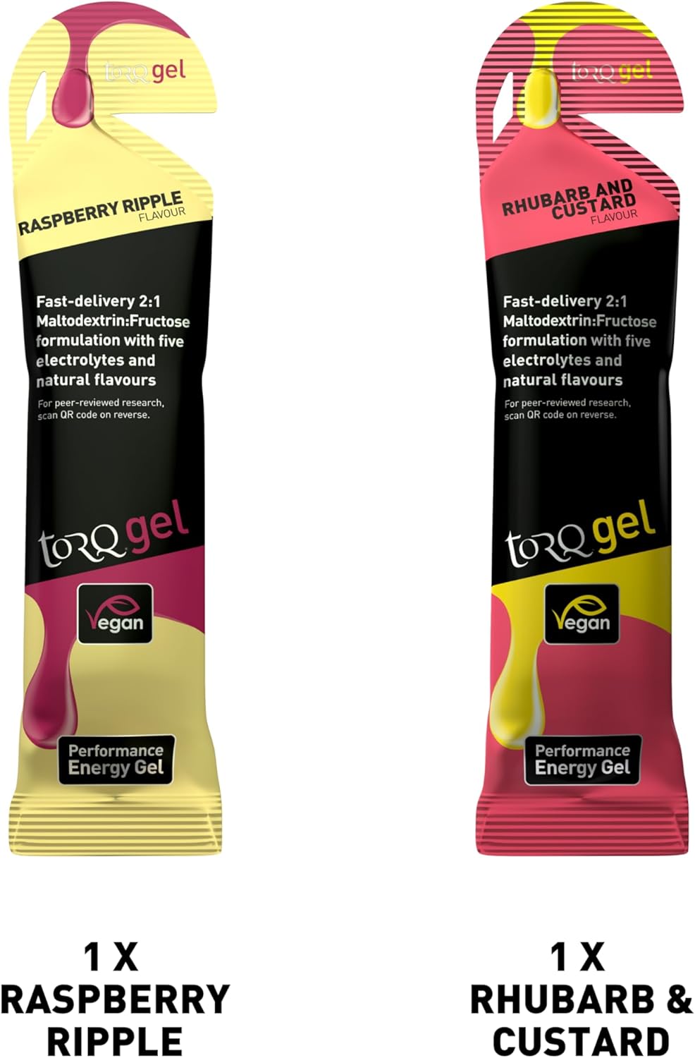 12-Pack Torq Energy Gel Sample: Natural & Vegan Running/Cycling/Sports Gels - Quick Release Energy with 30g Carbohydrates