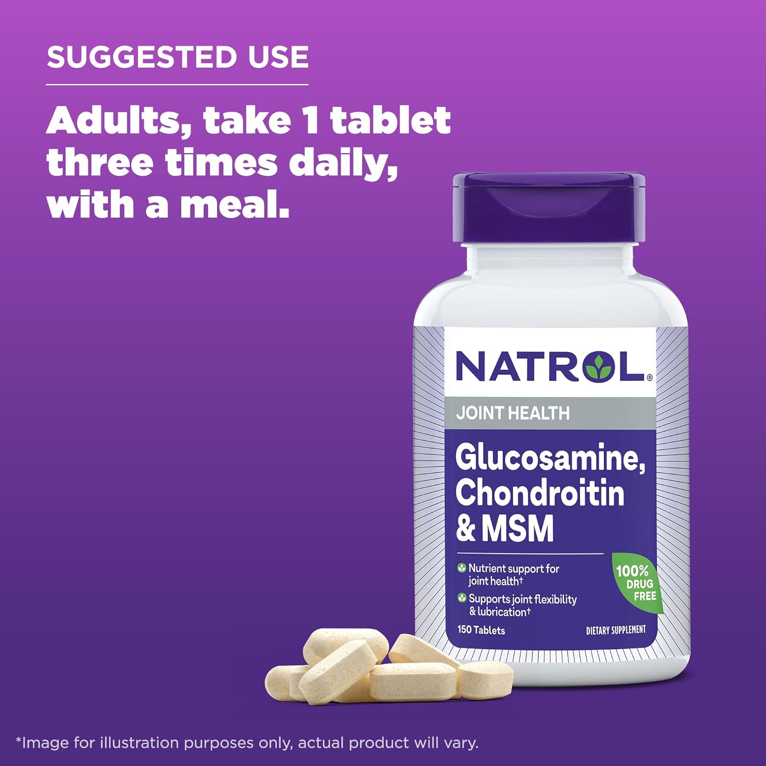 12 Packs of Natrol Glucosamine Chondroitin and MSM Tablets, 150-Count