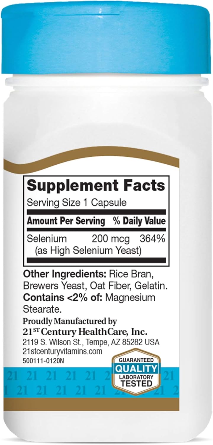 120 21st Century Selenium 200 Mcg Capsules for Immune Support
