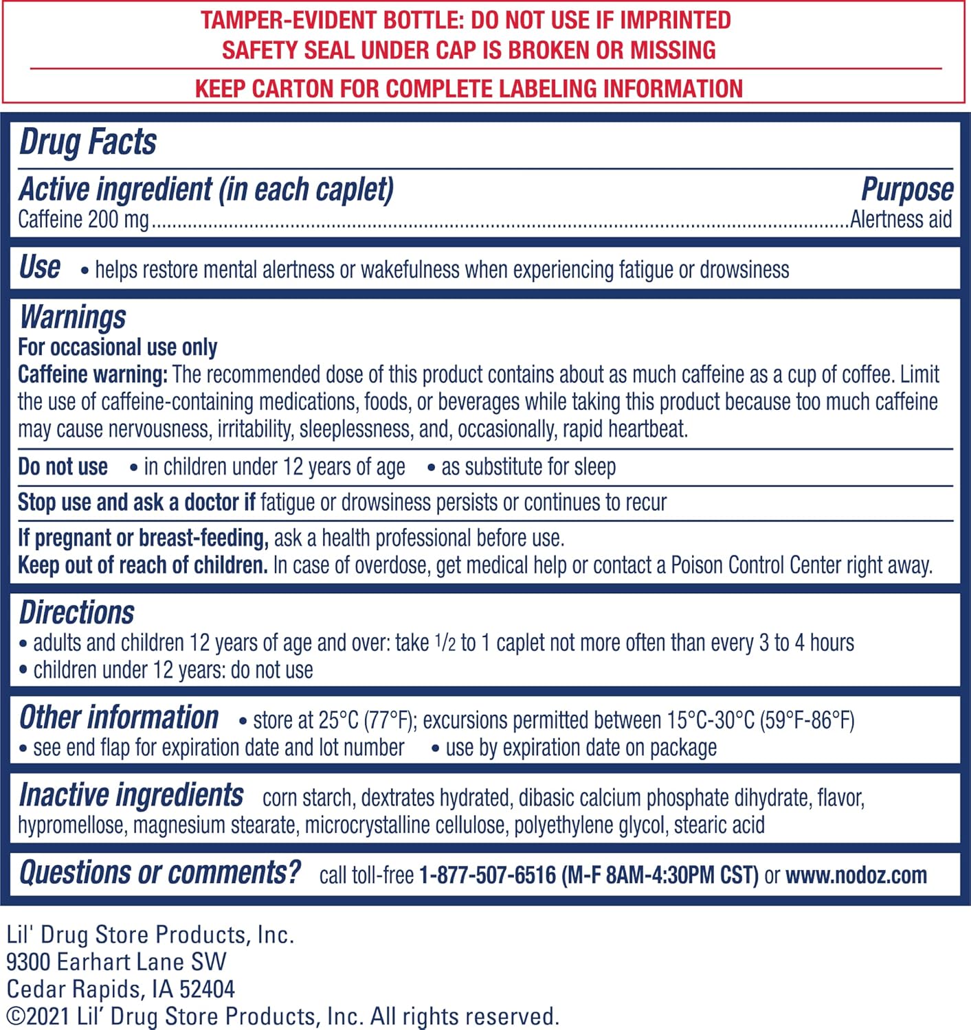 120 Caplets of NoDoz Maximum Strength 200mg Caffeine Pills
