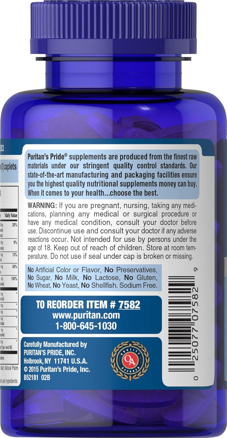120 Caplets of Puritan's Pride Hair, Skin & Nails Formula for Healthy Hair, Skin, and Nails